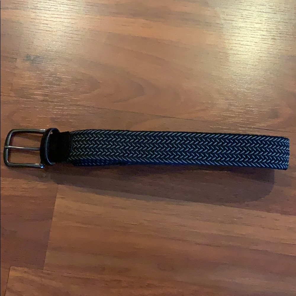 Perry Ellis Portfolio Webbed Leather Trim Belt